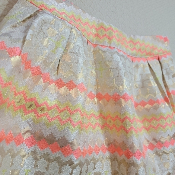 Jun & Ivy pleated Metallic gold & bright coral Skirt Size Medium - Picture 6 of 16
